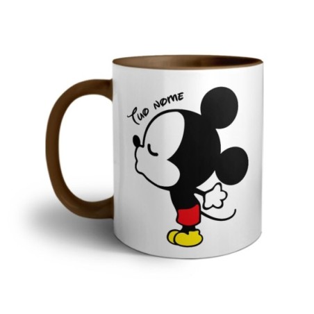 Tazza personalizzabile con nome bacio di topolino Love