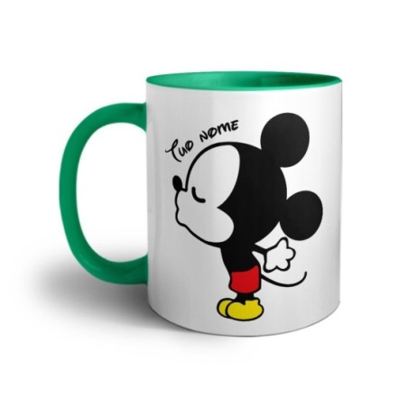 Tazza personalizzabile con nome bacio di topolino Love