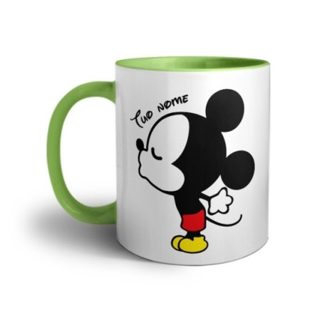 Tazza personalizzabile con nome bacio di topolino Love