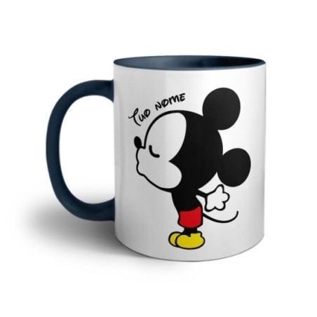 Tazza personalizzabile con nome bacio di topolino Love