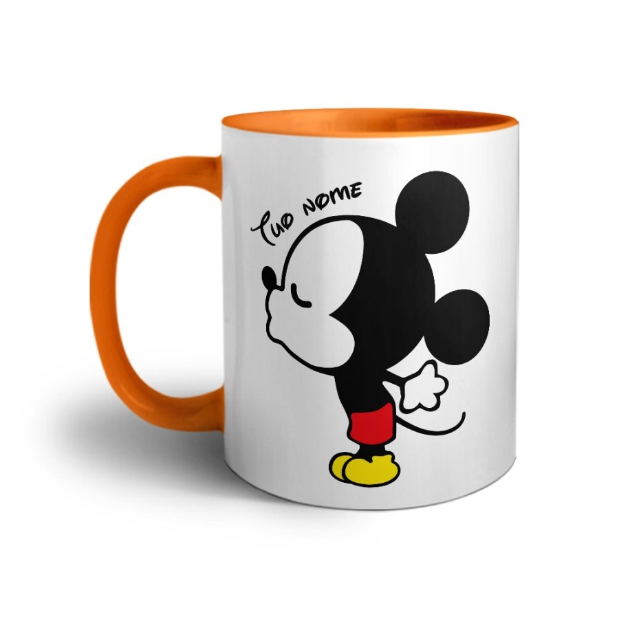 Tazza personalizzabile con nome bacio di topolino Love