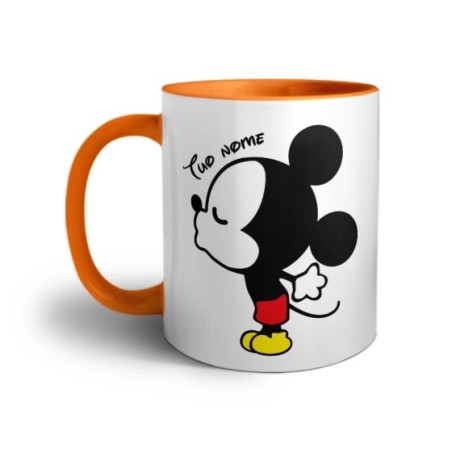 Tazza personalizzabile con nome bacio di topolino Love