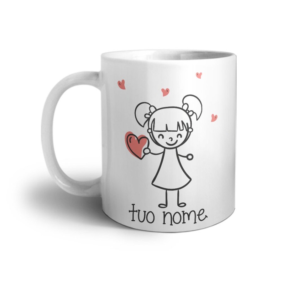 Tazza personalizzata con nome omina con cuore Love