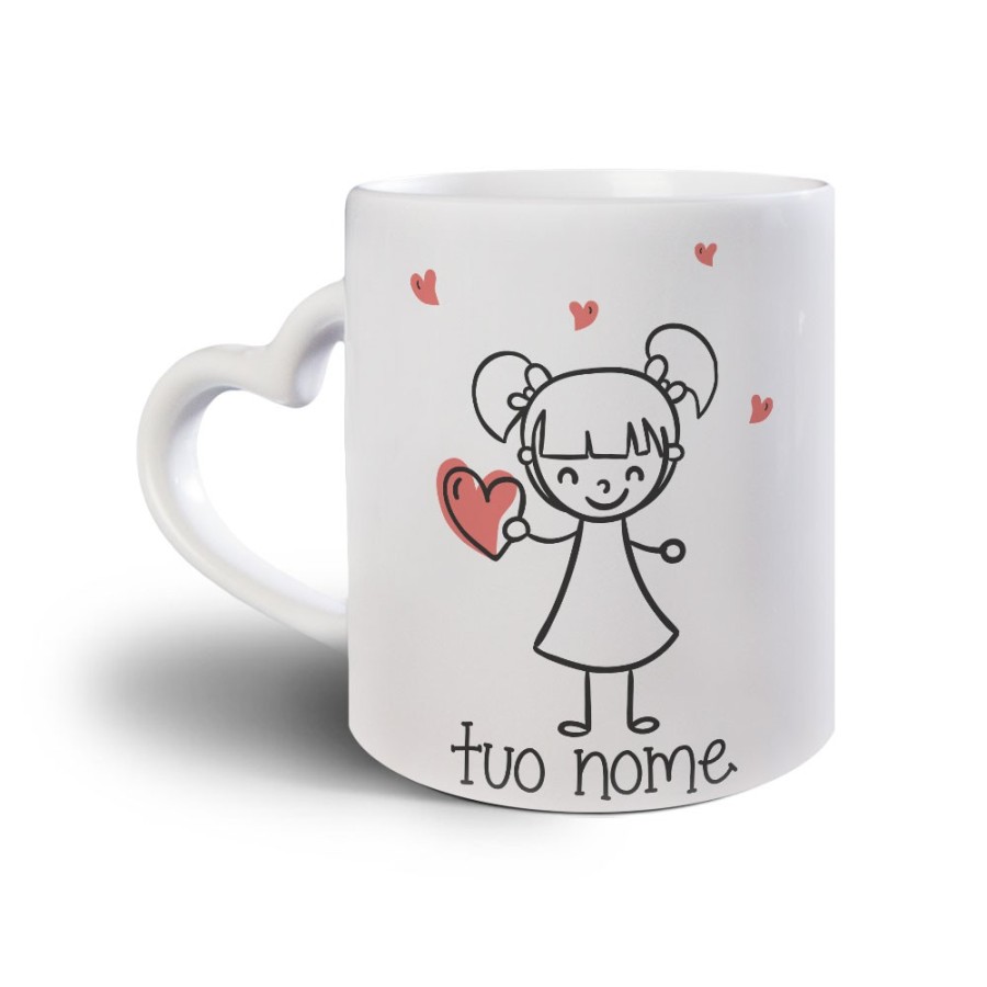 Tazza personalizzata con nome omina con cuore Love