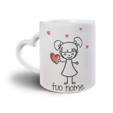Tazza personalizzata con nome omina con cuore Love