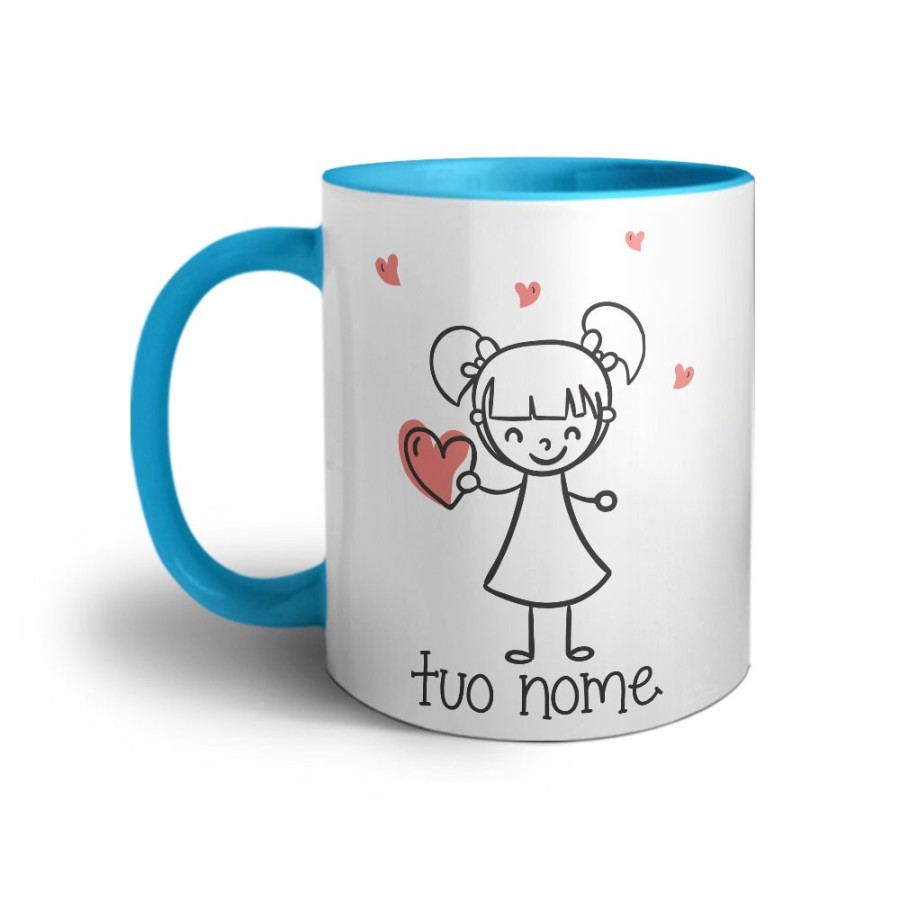 Tazza personalizzata con nome omina con cuore Love