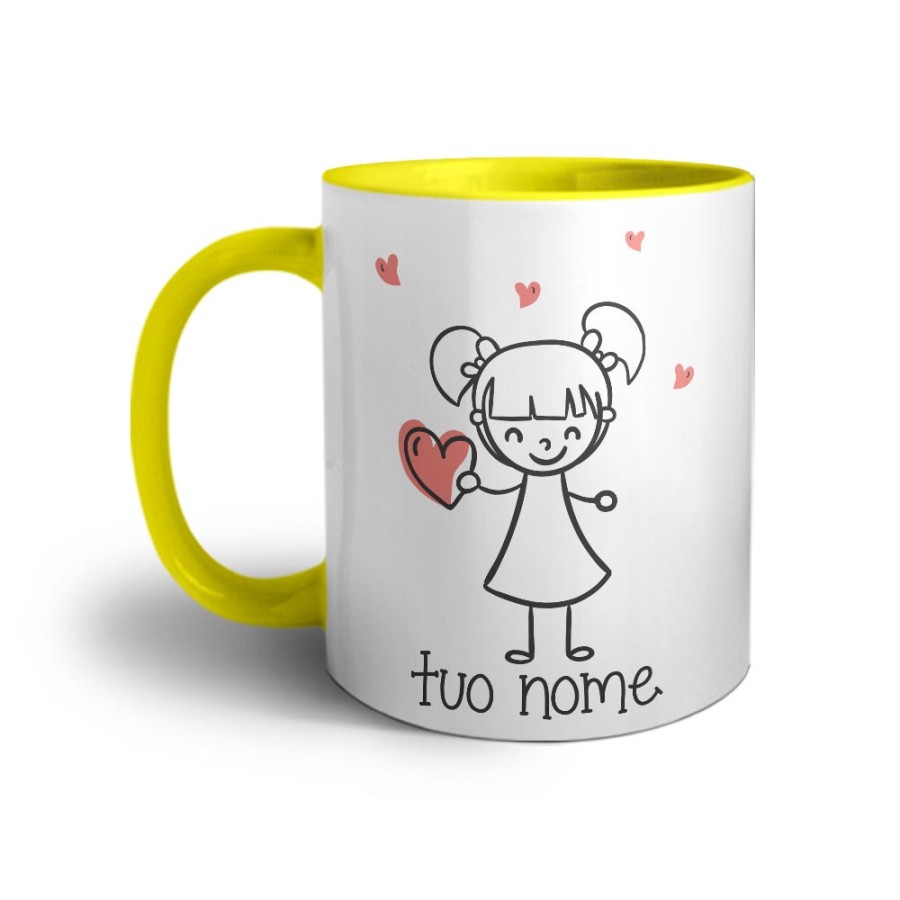 Tazza personalizzata con nome omina con cuore Love