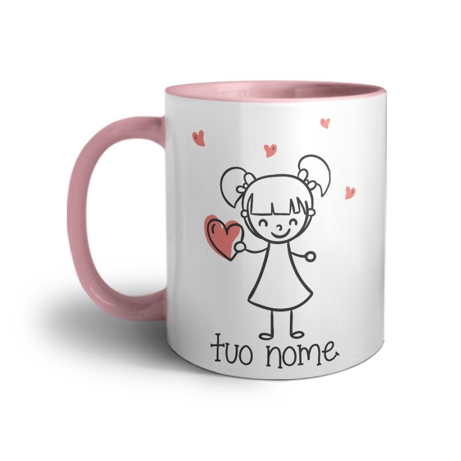 Tazza personalizzata con nome omina con cuore Love