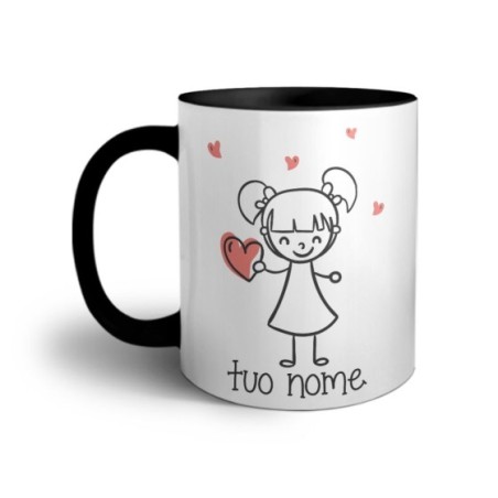 Tazza personalizzata con nome omina con cuore Love
