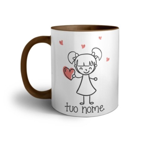 Tazza personalizzata con nome omina con cuore Love