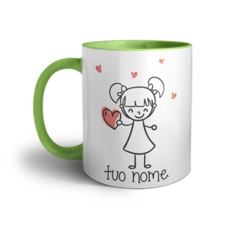 Tazza personalizzata con nome omina con cuore Love