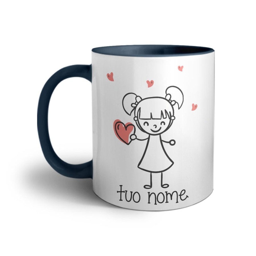 Tazza personalizzata con nome omina con cuore Love
