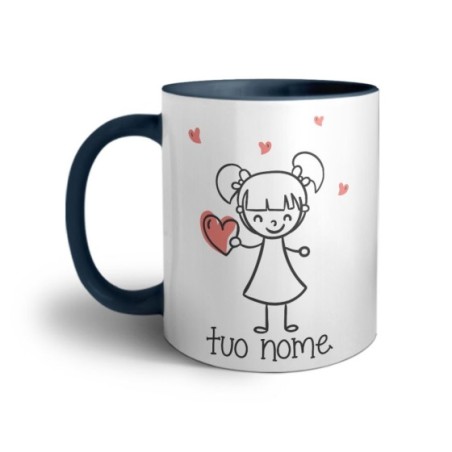 Tazza personalizzata con nome omina con cuore Love