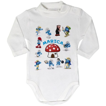 Body lupetto neonato personalizzato con nome puffi
