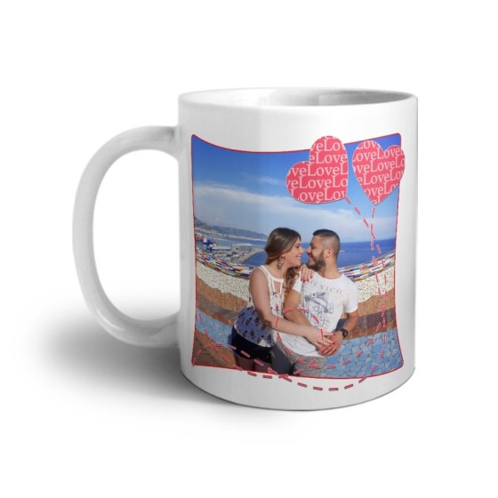 Tazza personalizzata con foto love palloncini Love
