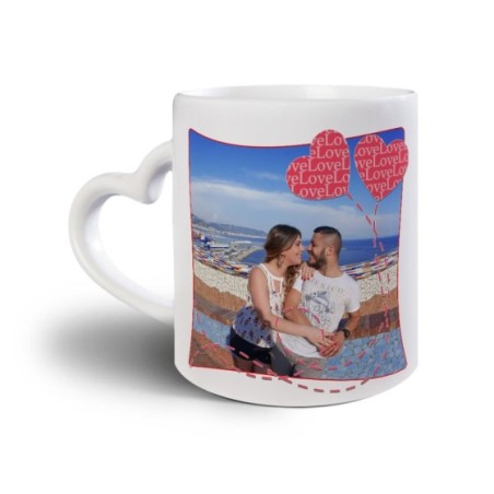 Tazza personalizzata con foto love palloncini Love