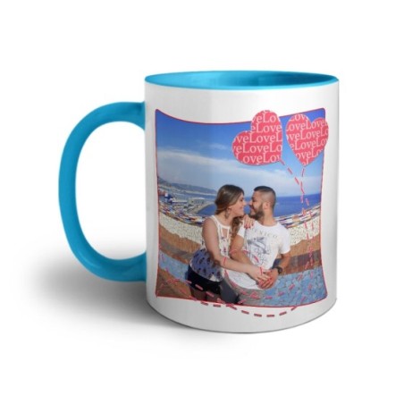Tazza personalizzata con foto love palloncini Love