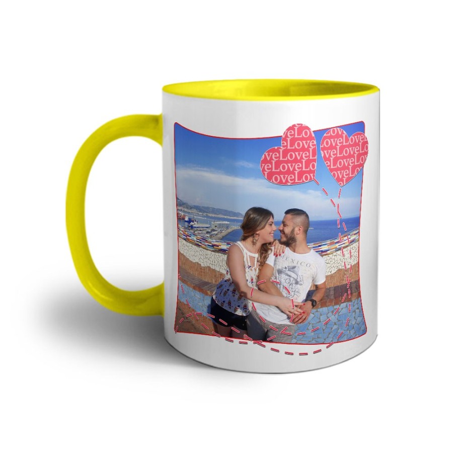 Tazza personalizzata con foto love palloncini Love