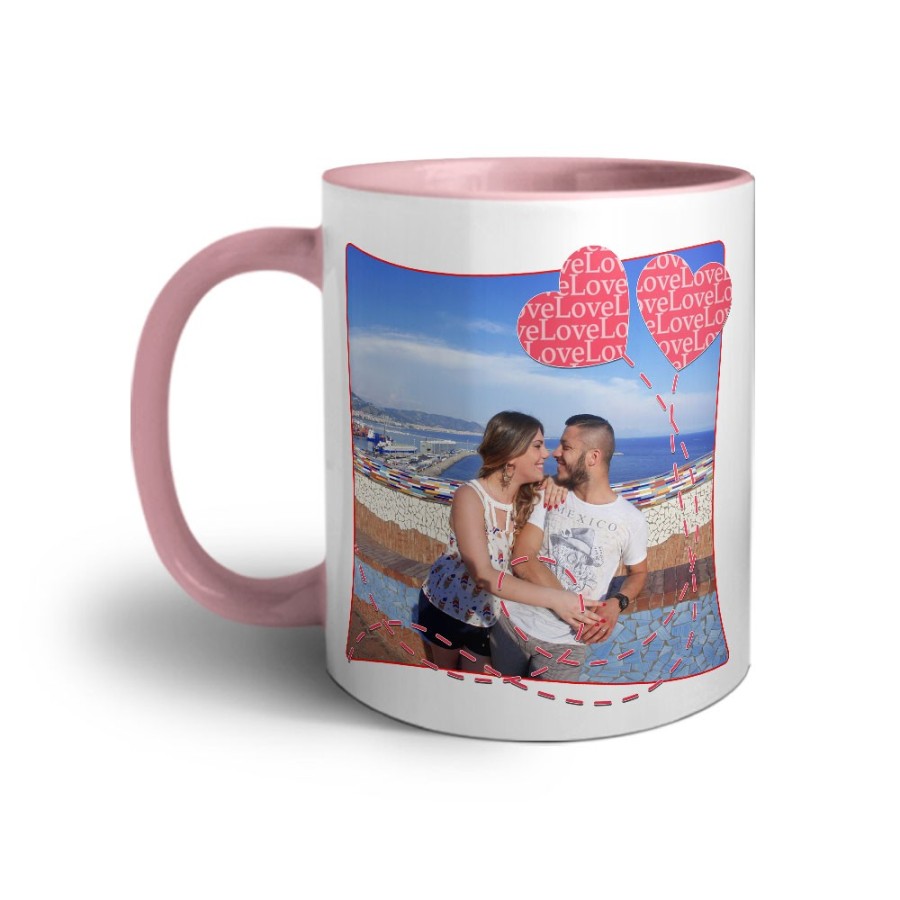 Tazza personalizzata con foto love palloncini Love