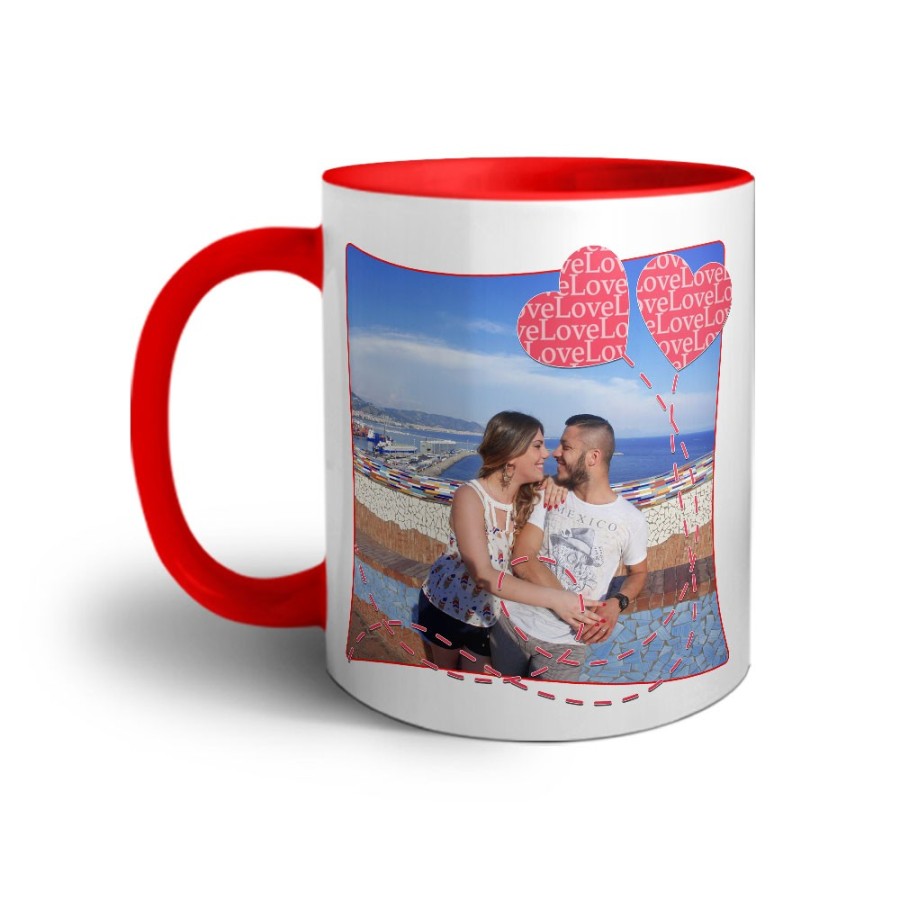 Tazza personalizzata con foto love palloncini Love