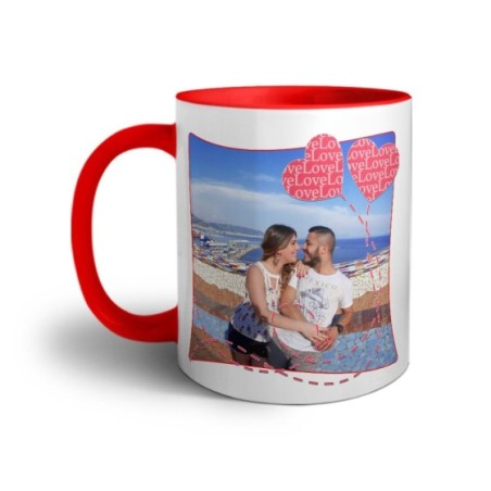 Tazza personalizzata con foto love palloncini Love
