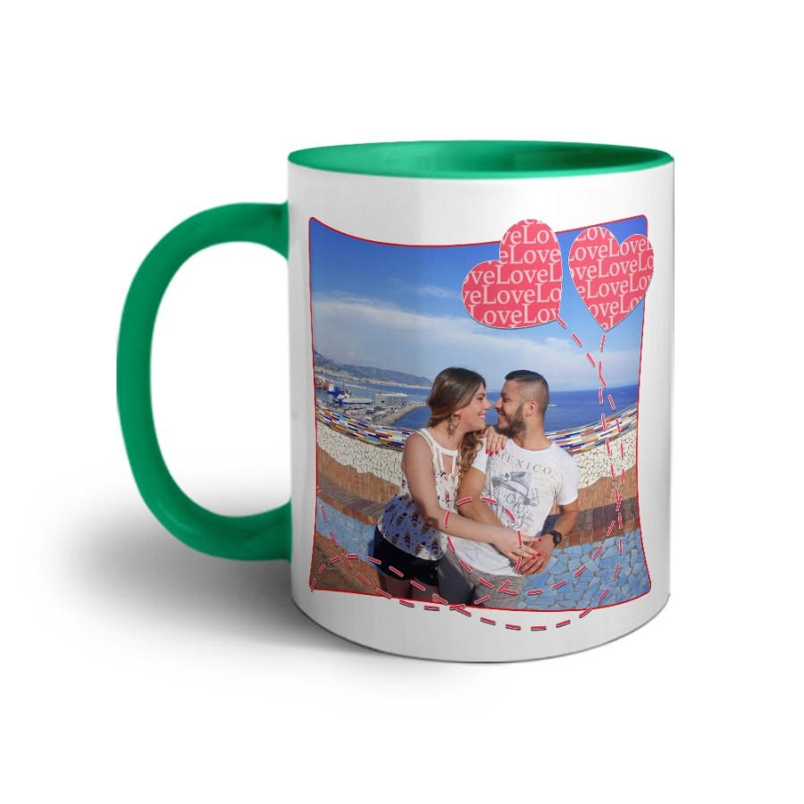 Tazza personalizzata con foto love palloncini Love