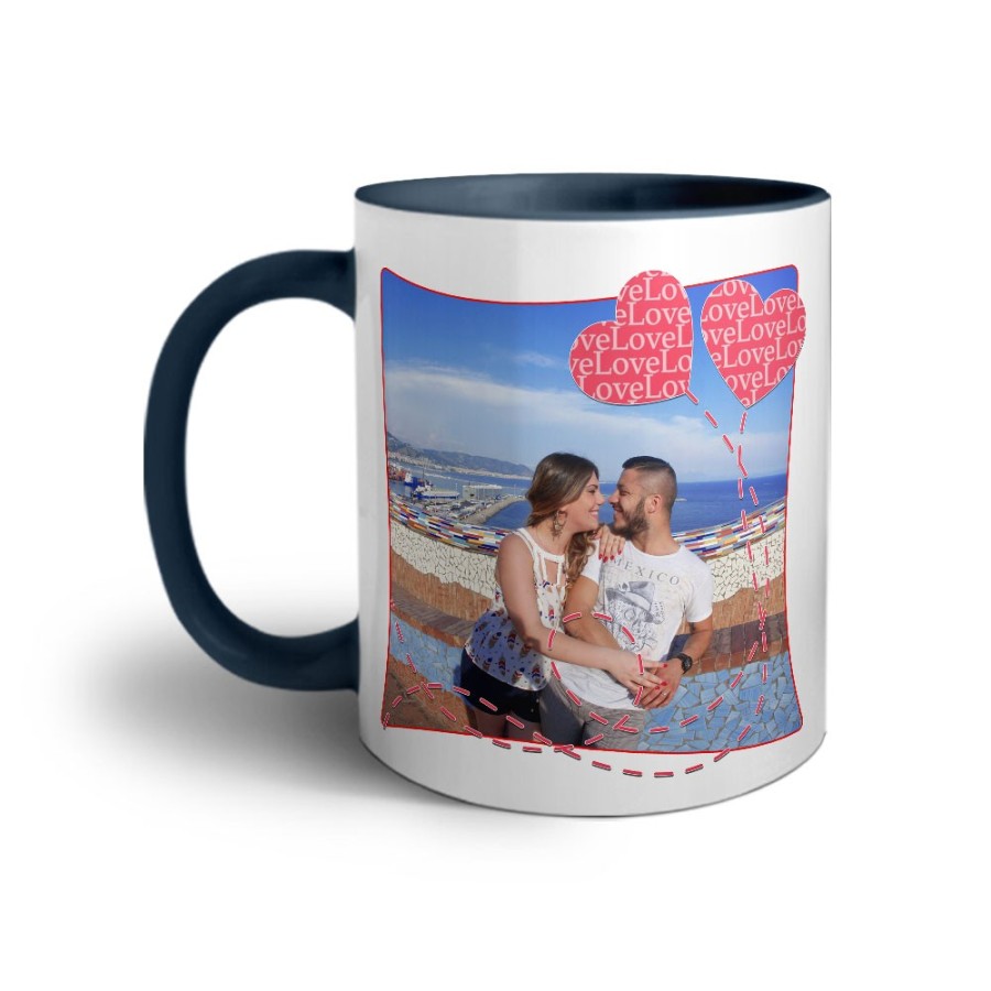 Tazza personalizzata con foto love palloncini Love