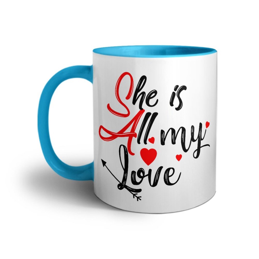 Tazza personalizzabile con nome she is all my love Love