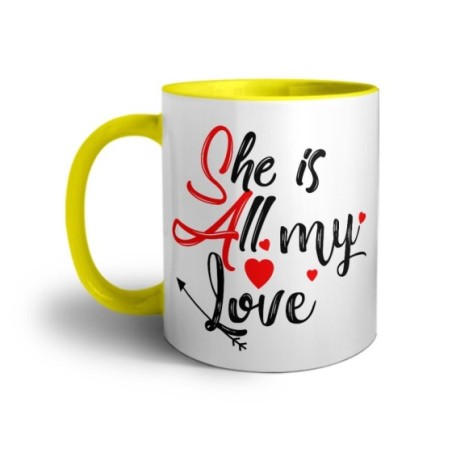 Tazza personalizzabile con nome she is all my love Love