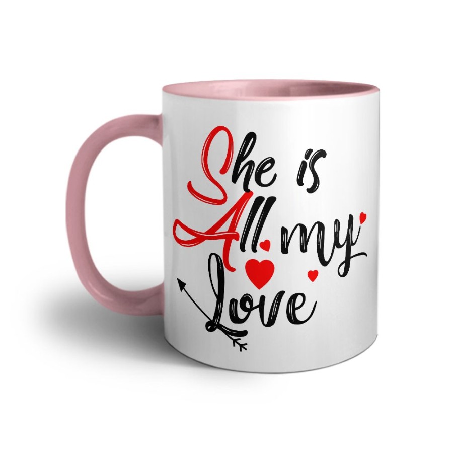Tazza personalizzabile con nome she is all my love Love