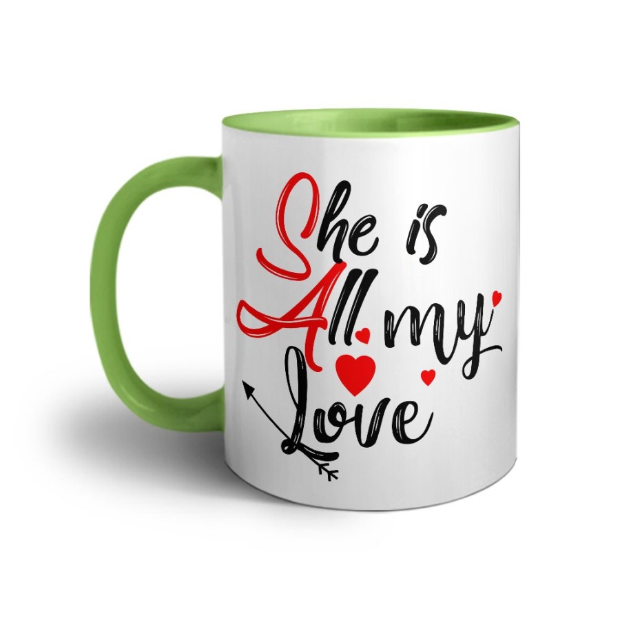 Tazza personalizzabile con nome she is all my love Love