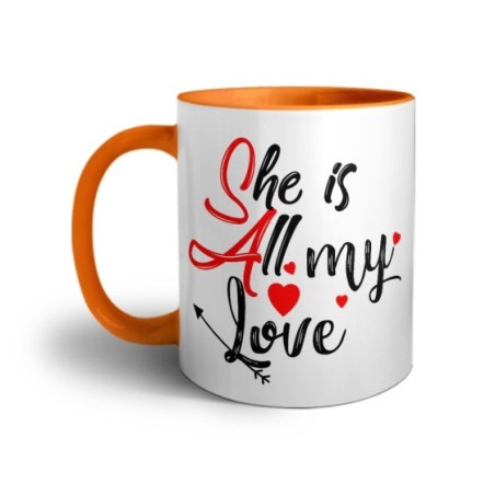 Tazza personalizzabile con nome she is all my love Love