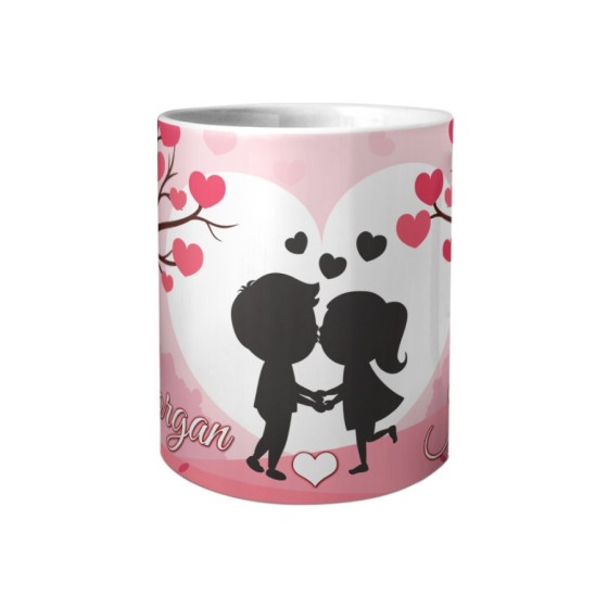 Tazza personalizzata con nomi coppia romantica Love