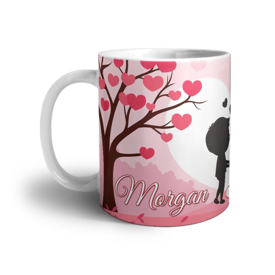Tazza personalizzata con nomi coppia romantica Love