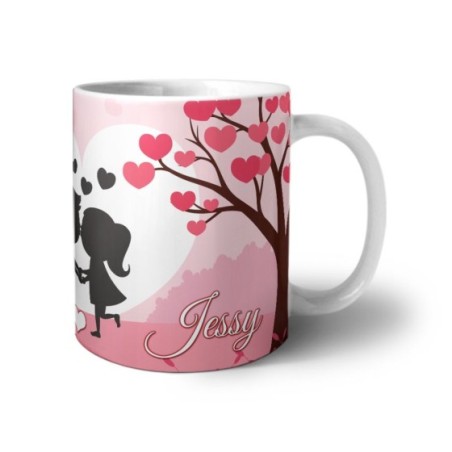 Tazza personalizzata con nomi coppia romantica Love