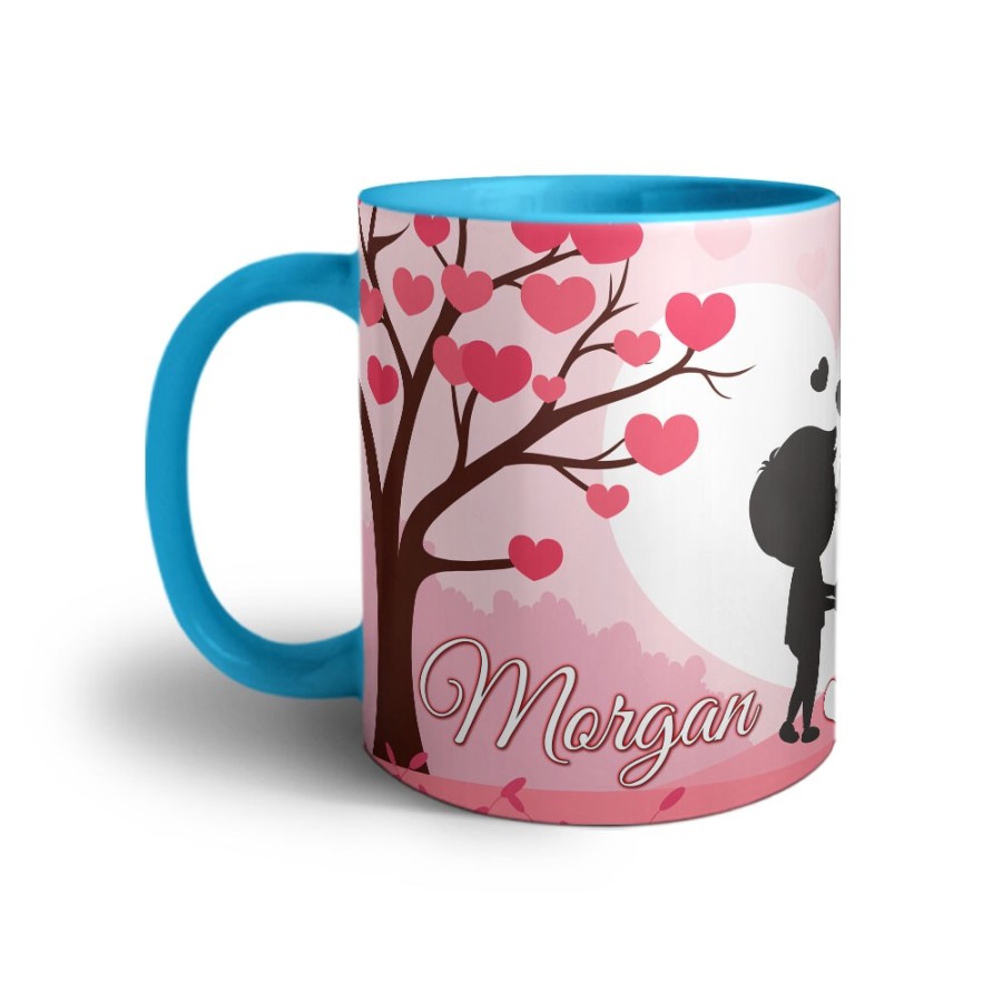 Tazza personalizzata con nomi coppia romantica Love