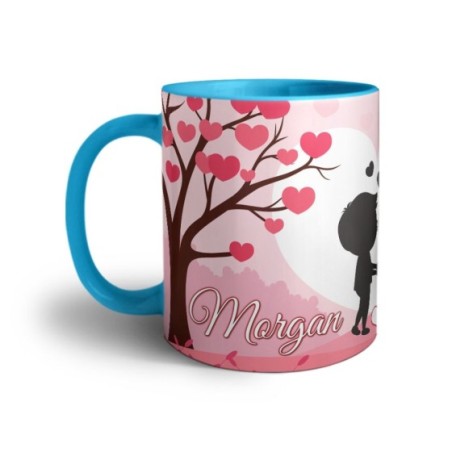 Tazza personalizzata con nomi coppia romantica Love