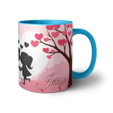 Tazza personalizzata con nomi coppia romantica Love