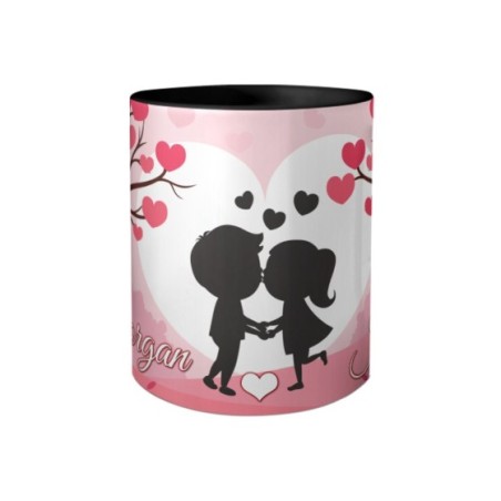 Tazza personalizzata con nomi coppia romantica Love