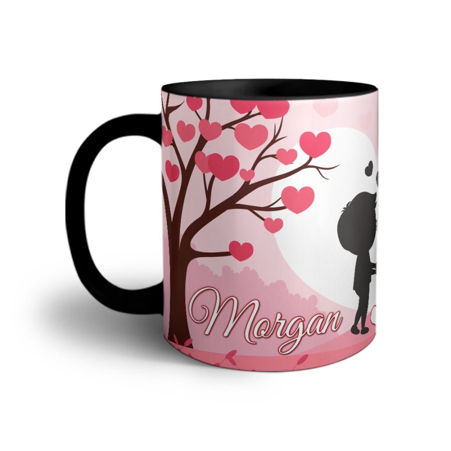 Tazza personalizzata con nomi coppia romantica Love