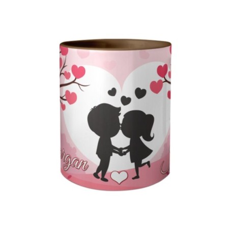 Tazza personalizzata con nomi coppia romantica Love
