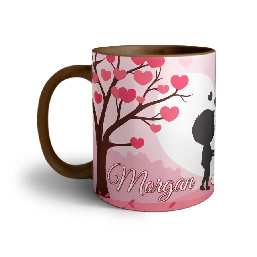 Tazza personalizzata con nomi coppia romantica Love