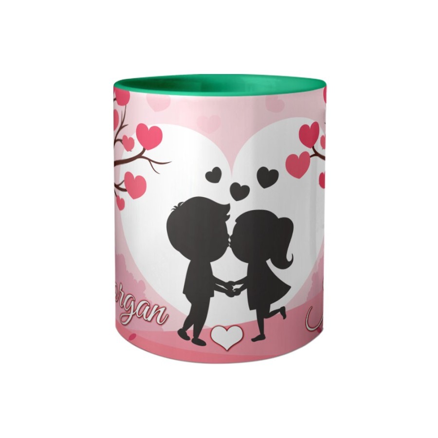 Tazza personalizzata con nomi coppia romantica Love