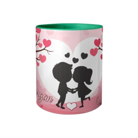 Tazza personalizzata con nomi coppia romantica Love