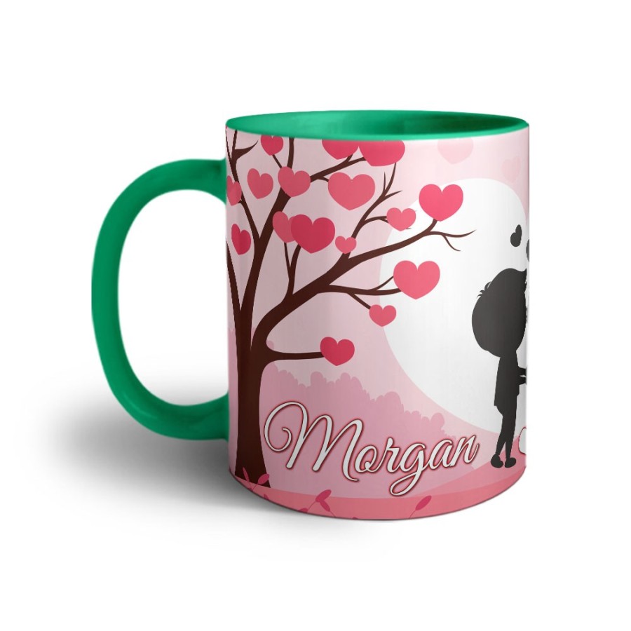 Tazza personalizzata con nomi coppia romantica Love