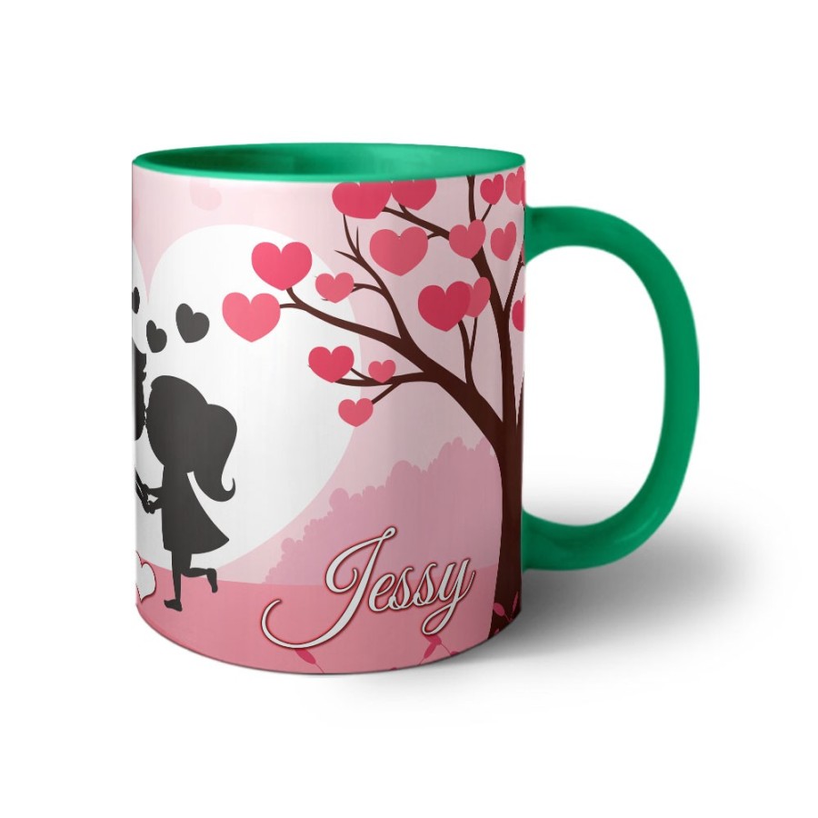 Tazza personalizzata con nomi coppia romantica Love