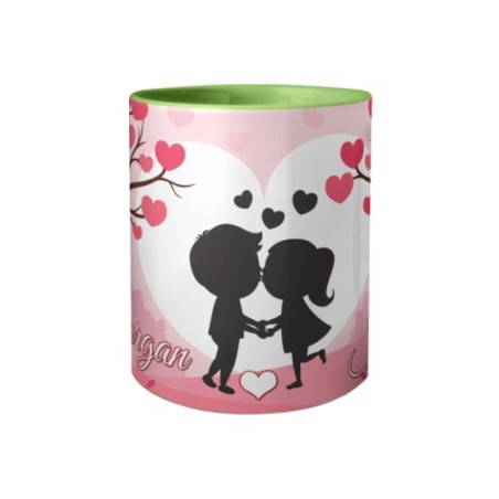 Tazza personalizzata con nomi coppia romantica Love