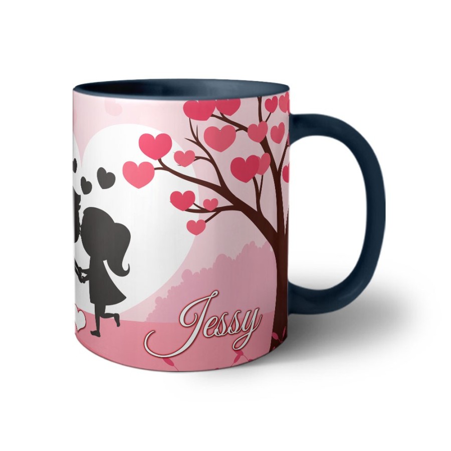 Tazza personalizzata con nomi coppia romantica Love