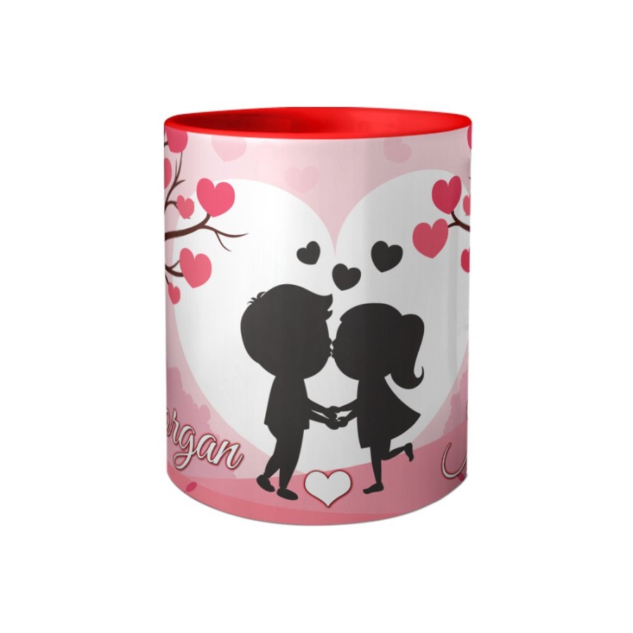 Tazza personalizzata con nomi coppia romantica Love