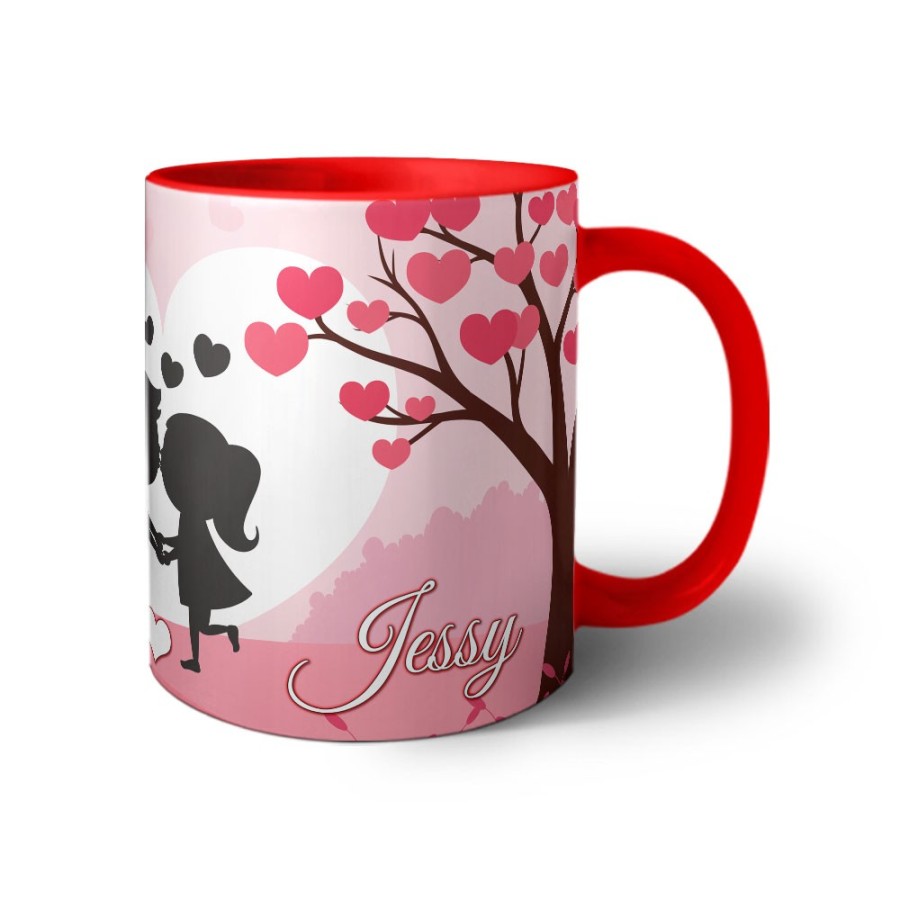 Tazza personalizzata con nomi coppia romantica Love